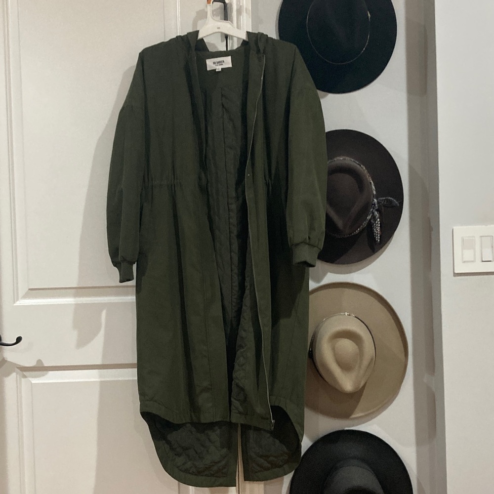 Steve Madden BB Dakota Olive Green Long Jacket Size Small
